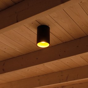 Set de 6 spoturi moderne negre cu auriu GU10 50mm - Deep