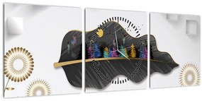 Tablou abstracției (cu ceas) (90x30 cm)