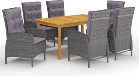 vidaXL Set mobilier pentru grădină, 7 piese, gri
