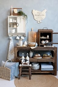 Etajera de perete shabby chic, din lemn reciclat si metal