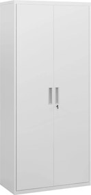 HOMCOM Dulap de Depozitare pentru Birou cu 5 Niveluri, Dulap Metalic cu 2 Uși și 4 Rafturi Reglabile, 80x40x180 cm, Alb