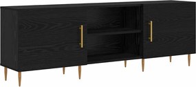 vidaXL Cabinet TV Stejar negru 150 x 30 x 50 cm Lemn compozit