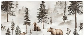 Tablou - Pădure cu Urși (120x50 cm)