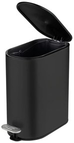 Coș de gunoi negru mat cu pedală din oțel 5 l Collungo – Wenko