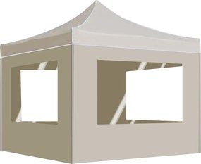 vidaXL Cort de petrecere pliabil cu pereți, crem, 3 x 3 m, aluminiu