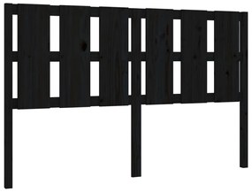 817999 vidaXL Tăblie de pat, negru, 155,5x4x100 cm, lemn masiv de pin