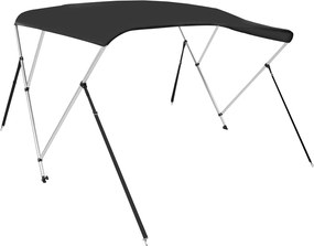 vidaXL Parasolar barcă Bimini cu 3 arcuri, negru, 183x140x137 cm