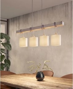 Brilagi - Candelabru LED suspendat pe cablu NUBILA 4xE27/60W/230V gri/crem