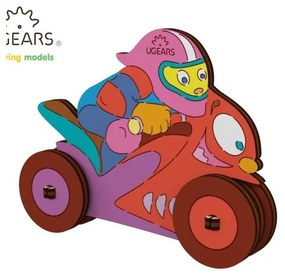 Motociclist - Puzzle 3D de colorat pentru copii