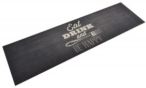 vidaXL Covor de bucătărie lavabil Kitchen, negru, 45x150 cm, catifea