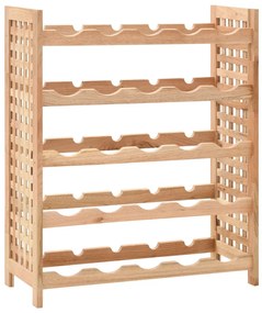 vidaXL Suport sticle vin pentru 25 sticle, 63x25x73 cm, lemn masiv nuc