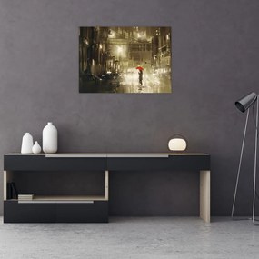 Tablou - Femeie într-o noapte ploioasă (70x50 cm)