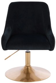 HR920N Scaun Neagră din Catifea cu Bază Aurie