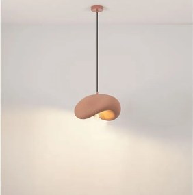 Lustra suspendata cu textura granulata Bambel rosu caramiziu