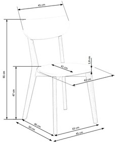 Scaun de bucaterie Buggi, alb/fag