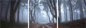 Tablou - Zi cu ploaie (cu ceas) (90x30 cm)