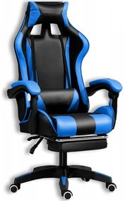 Scaun de gaming confortabil cu pernă de masaj în negru și albastru