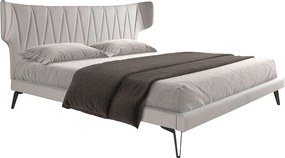 Pat dublu tapitat design LUX Light grey 180x200cm