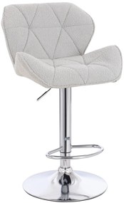 HR111W Scaun Gri Boucle cu Bază Cromata