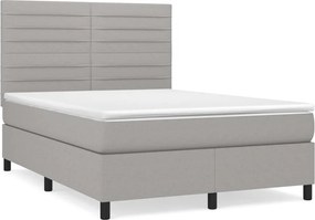 vidaXL Pat continental, gri deschis, 140x200 cm, material textil