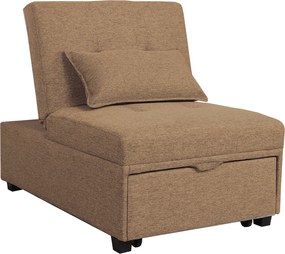 Fotoliu extensibil, material textil maro, OKSIN