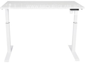 Birou reglabil electric TerrA3 s WHITE - profil pătrat, cadrul alb (Dimensiune blat: 90x60 cm, Culoare blat: Negru 25mm)