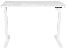 Birou reglabil electric TerrA3 s WHITE - profil pătrat, cadrul alb (Dimensiune blat: 90x60 cm, Culoare blat: Stejar 18mm)