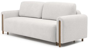 Canapea crem extensibilă/cu spațiu de depozitare cu tapițerie din țesătură bouclé 244 cm Arcadova – ELTAP