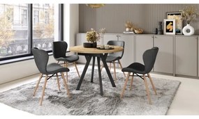 Masă de dining ARTUR, stejar artisan/negru