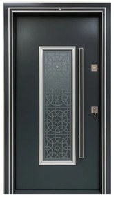Usa metalica de exterior cu izolatie si vizor Novo Doors NDS1001S, Din compozit, 2 yale, Kit complet, Pentru case (Sens deschidere: Dreapta)