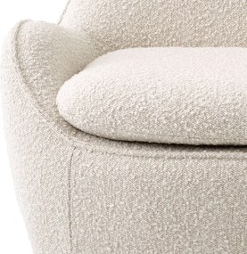 Fotoliu pivotant design elegant Cupido, boucle crem 115676 HZ