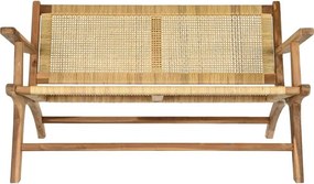 Bancheta din lemn de tec si rattan," Tequra"
