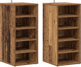 vidaXL Pantofare, 2 buc., lemn vechi, 32x35x70 cm, lemn prelucrat