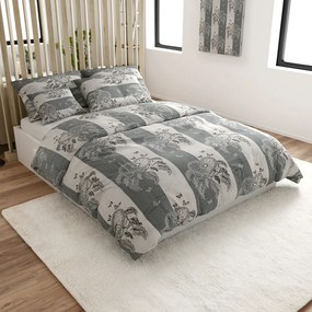 Lenjerie de pat din crep TIRLAN gri-alb Dimensiune lenjerie de pat: 70 x 90 cm | 140 x 200 cm