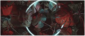 Tablou - Cerc de neon între palmieri (120x50 cm)