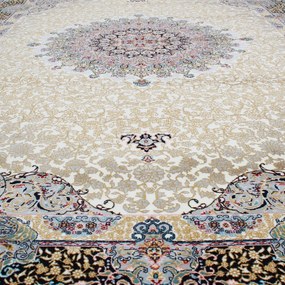 Covor Persan bej Kerman 140x200 covor mecanic elegant pentru living sau dormitor