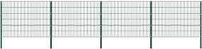 vidaXL Panou de gard cu stâlpi din fier, verde, 694,5x120 cm