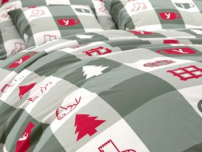 Lenjerie de pat din bumbac CHRISTMAS SOCKS verde Dimensiune lenjerie de pat: 70 x 90 cm | 140 x 220 cm