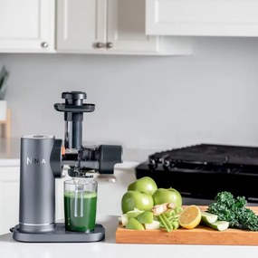 Storcator Ninja Cold Press JC151EU, 150W, 700 ml, Presare la rece, 2 filtre, Fara BPA, Functie reverse, Negru/gri