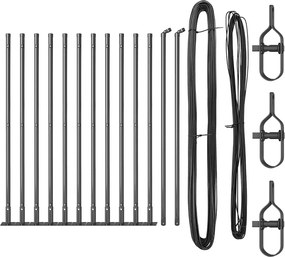 vidaXL Stâlp de gard. 13 pcs Gri Oțel