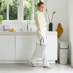 Cos de gunoi colectare selectiva Sort&Go 1005554, 40 L, Maner, Gri deschis