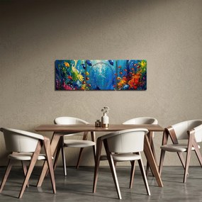 Tablou - Pictura lumii subacvatice (cu ceas) (90x30 cm)