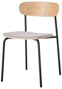 Scaune de dining negre/taupe 2 buc. Adriana – Marckeric