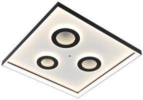Plafonieră de design negru, inclusiv LED-uri reglabile cu telecomandă - Dune