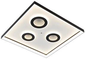 Plafonieră de design negru, inclusiv LED-uri reglabile cu telecomandă - Dune