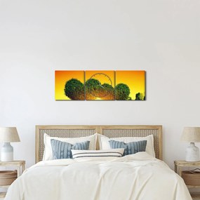Tablou - Inima în coroanele copacilor (cu ceas) (90x30 cm)