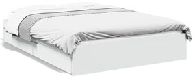 3280699 vidaXL Cadru de pat cu sertare, alb, 120x190 cm, lemn prelucrat