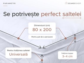 Protectie pentru saltea cu doua straturi - TOPPER 80 x 200 cm
