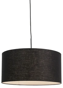 Lampă modernă cu pandantiv neagră cu abajur negru 50 cm - Combi 1