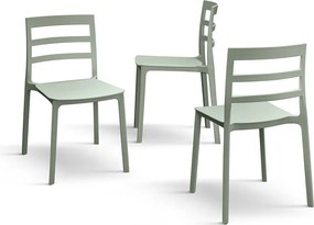 Set 4 scaune RIGATO -POLIPROPILENA- HORECA - VERDE FISTIC